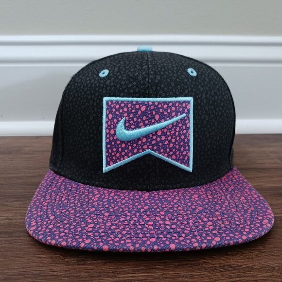 Nike Vintage Rare Speckled Gray Pink Snapback SB Wool Hat Cap - Picture 1 of 8